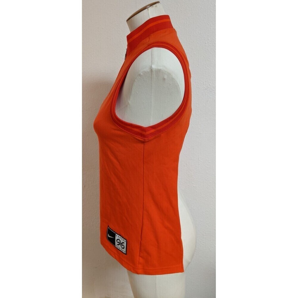 NWOT Women's NIKE Orange Backless Sleeveless 1/4 Zip Ribbed Neck Top SM - Picture 9 of 11